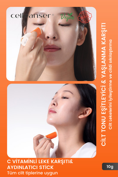 celleanser Kore C Vitaminli Yüz Stick - Yaşlanma Karşıtı, Aydınlatıcı, Cilt T...