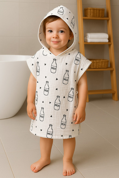 deva design 100% Cotton Muslin Fabric Baby Poncho