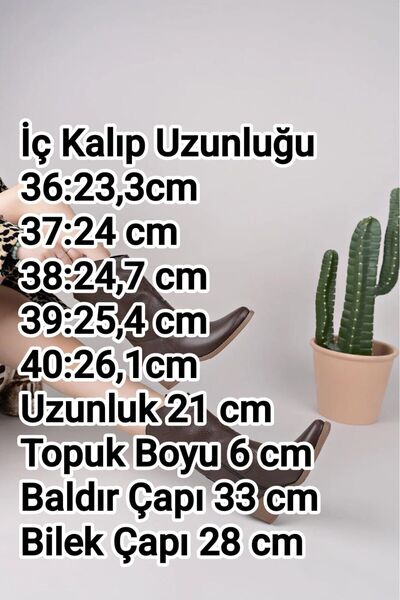 BAHRİNA Western İşlemeli Uzun Kovboy Çizme