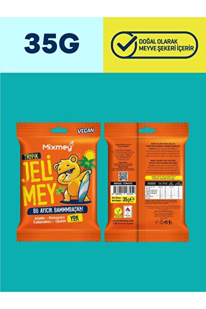 mixmey Tropik Lezzet Paketi – 10 Adet | Tropik Meyve Bar Jelimey – Sağlıklı Atıştırmalıklar (10 ADET)