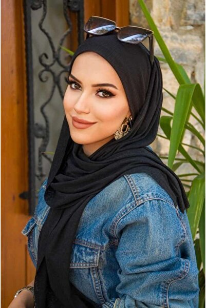 Aişe tesettür Black Bandana Bonnet Shawl