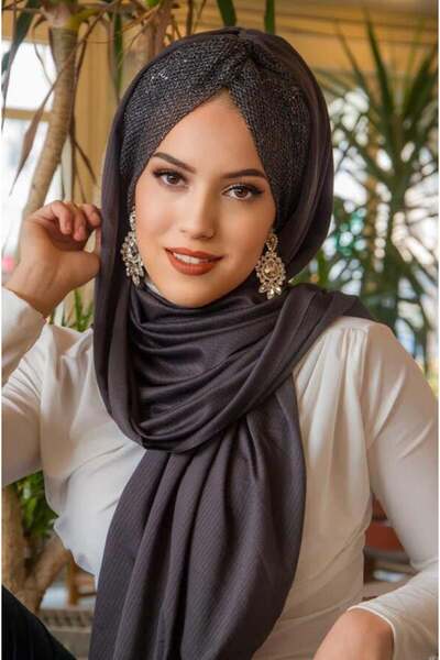 Aişe tesettür Έτοιμο σάλι με καπνιστό λαμπερό σχέδιο