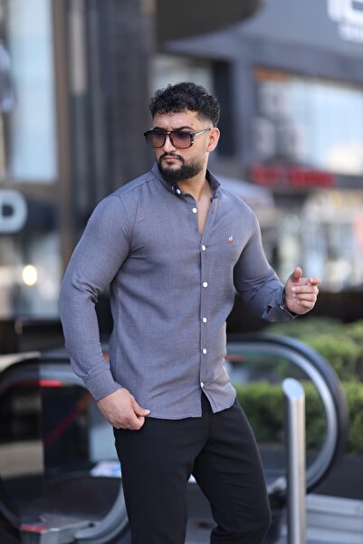 L-KOM قميص كلاسيكي ذو ياقة سهلة الكي من الفئة التجارية