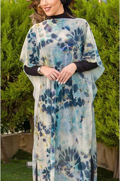 Aişe tesettür Turquoise Tie-Dye Patterned Hijab Pareo