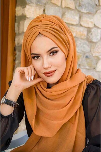 Aişe tesettür Έτοιμο σάλι με κορδόνια Camel