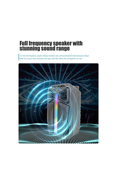 greatnice مكبر صوت لاسلكي بتقنية البلوتوث مع راديو FM وفتحة ذاكرة TF ومدخل USB ومدخل ميكروفون