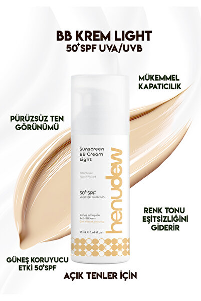 Henudew Güneş Koruyucu Light BB Krem 50 SPF+