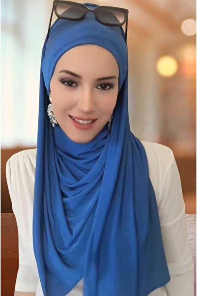 Aişe tesettür Σάλι μπαντάνα σε μπλε χρώμα πετρελαίου