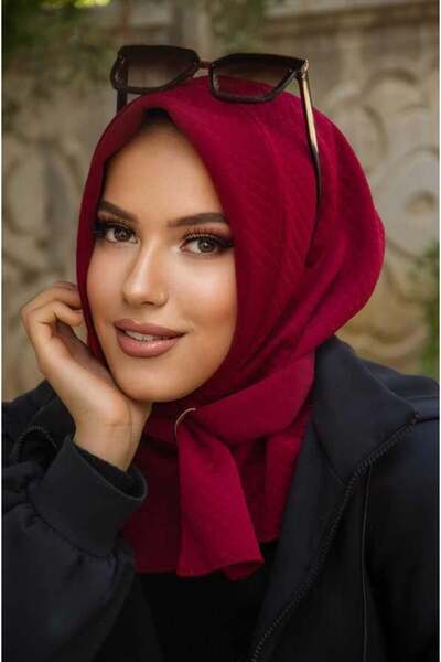 Aişe tesettür Μπορντό καπιτονέ έτοιμο φουλάρι