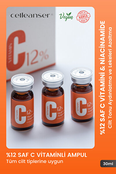 celleanser %12 Saf C Vitaminli Leke Karşıtı Ve Aydınlatıcı Peptitli Serum