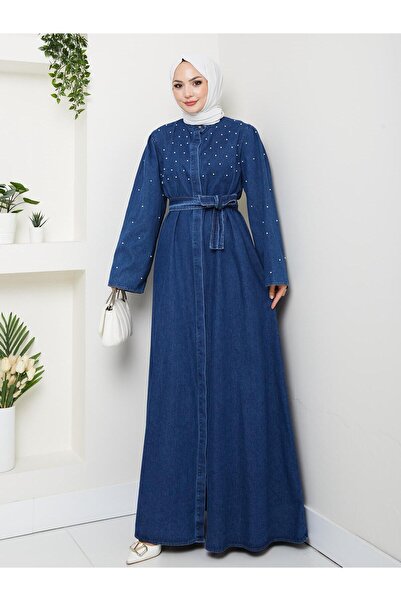 PREMİER VİE فستان دينيم مزين باللؤلؤ من تيستور