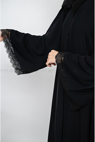 black veil عباية كم دانتيل (مع طرحة مجاناً)