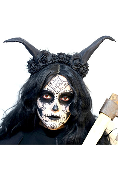 htk butik Cadı Kostümü , Malefiz Tacı , Boynuzlu Taç , Halloween Kostüm , Cad...