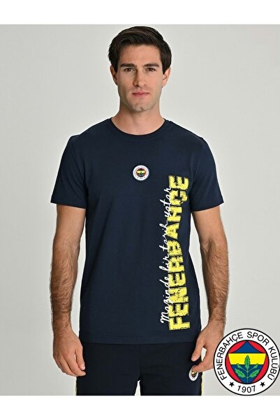 Fenerbahçe S.K. 25/26 Season Stand Woven Logo T-Shirt Stand Jersey Dark Blue