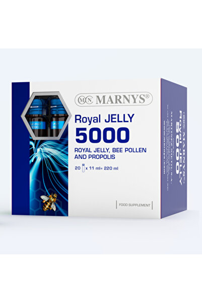 Marnys Royal Jelly 5000 - Royal Jelly, Bee Pollen & Propolis - 20 Drinkable Vials