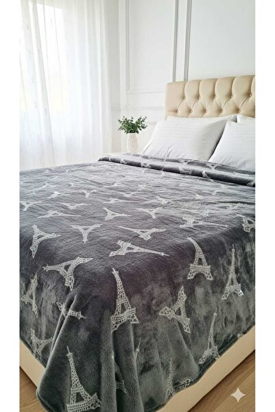 OEM Patura Cocolino super pufoasa pentru pat dublu, model Turn Eiffel 200x220 cm, Gri