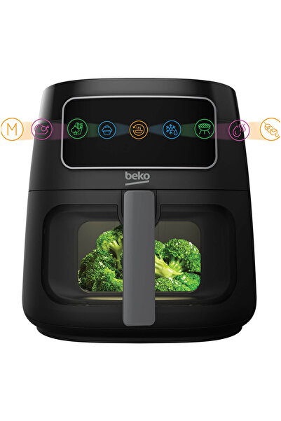 Beko Friteuză cu aer cald ExpertFry XL FRL3374B, 7,6 l, 1750 W, 9 programe, sticlă transparentă, afișaj digital