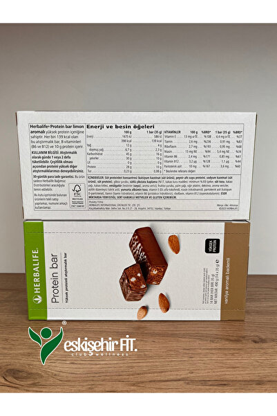 Herbalife Protein Bar Limon Aromalı ve Protein Bar Vanilya Aromalı Bademli 2'li Set