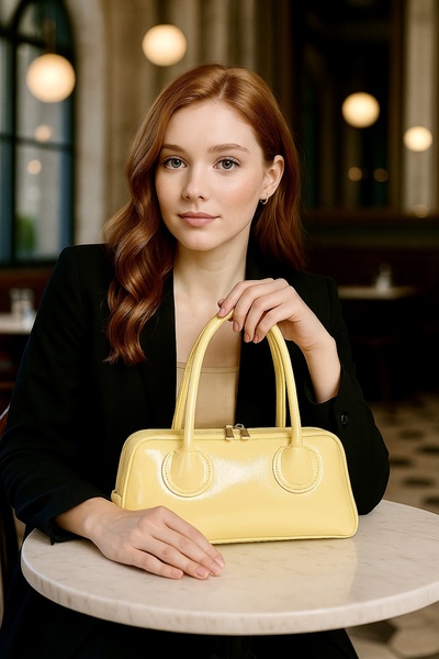 ESTUTE Pera Luxury Shiny Leather Shoulder Bag – Trendy & Stylish Design