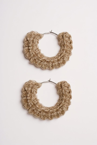 maia Straw Knitting Design Dangle Ring Straw Earrings