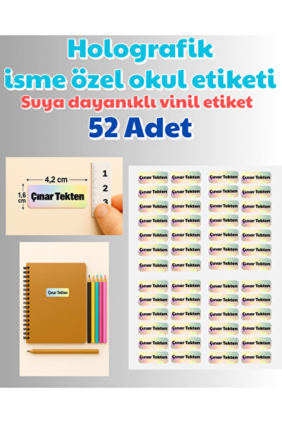 Studio D arte DIY KIT Suya Dayanıklı Holografik İsme Özel İsim Etiket Kişisel...