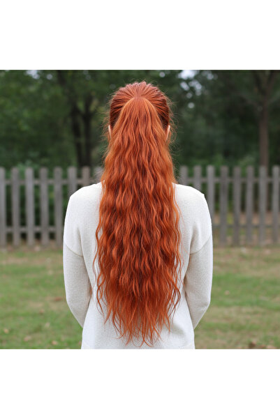 Mina Peruk Tokalı Kabarık Dalgalı At Kuyruğu - Bakır