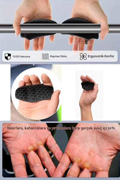 Fitness Palm Protection Pad – Anti-Slip Surface Ergonomic Barbell & Weight Working Gloves (PAIR)