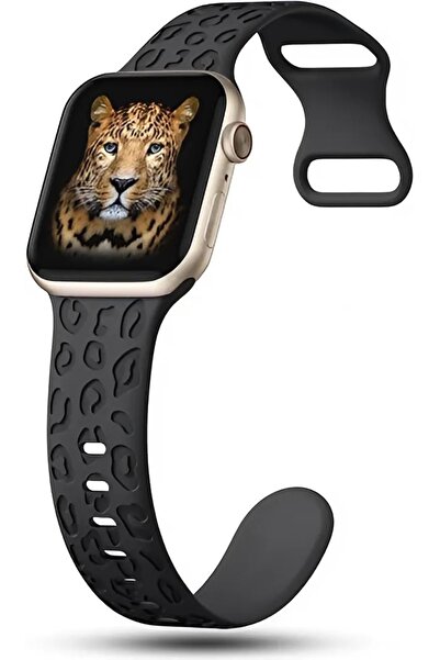 Dexmon Apple Watch 11 10 42mm – 6 7 8 9 Se Uyumlu 38-40-41mm Leopar Desenli 2'li Silikon Kordon Seti
