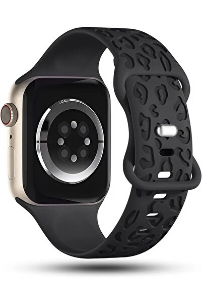 Dexmon Apple Watch 11 10 42mm – 6 7 8 9 Se Uyumlu 38-40-41mm Leopar Desenli 2'li Silikon Kordon Seti
