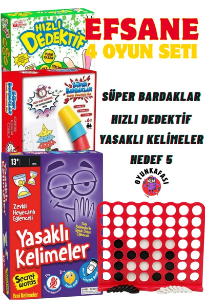 OYUNKAFASI YASAKLI KELİMELER-SÜPER BARDAKLAR-HEDEF 5 - HIZLI DEDEKTİF ( 4'LÜ ...