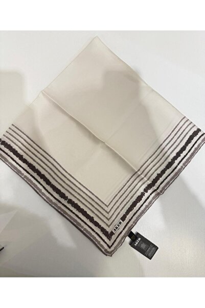 Aker KENARI ŞERİTLİ İPEK EŞARP