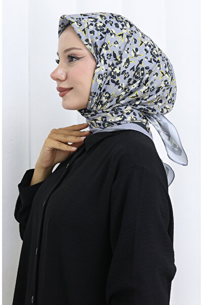 sefamerve Μαλακό Κασκόλ με Σχέδιο 90203-10 Γκρι