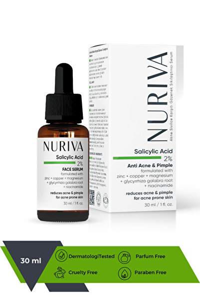 NURIVA Gözenek Sıkılaştırıcı ve Akne Önleyici Serum – Sebum Dengeleyici, Karş...