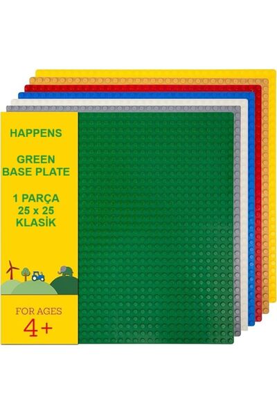 HAPPENS 11023 Classic Yeşil Zemin Plaka, +4 Yaratıcı Oyuncak Yapım Seti (1 Pa...
