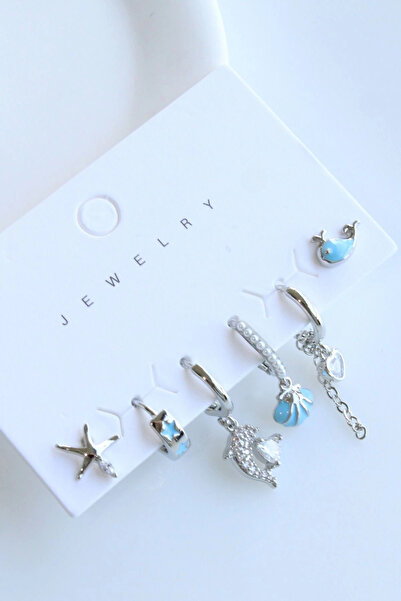 Leo'Stone 6 Piece Oyster Design Tarnish-Free Color-Throw Multiple Women's Steel Earrings