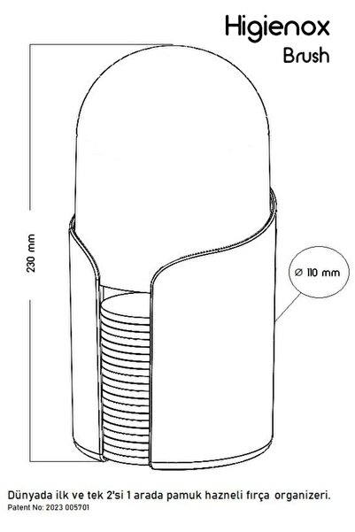 Higienox Olivia Brush Makyaj Fırçası ve Pamuk Düzenleyici Organizer