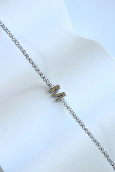 Leo'Stone İthal Seri M Harfi Su Yolu Kadın Çelik Bileklik Kararmaz Renk Atmaz