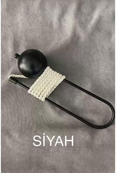 MGEStore Perde Tutucu Renso Perde Askısı Aksesuar Topuzlu 1 Adet Siyah