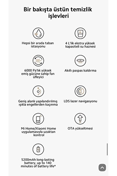 Xiaomi İstasyonlu Kendini Temizleyen 6000pa Sesli Kontrol -gelişmiş Süpürme Ve Paspas Akıllı Robot Süpürge