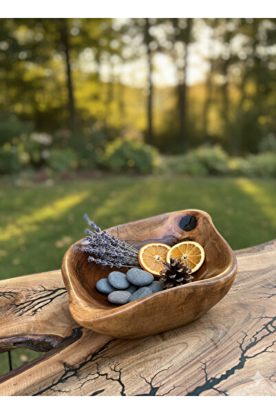 SUR AHŞAP EPOKSİ Ceviz Ağacından El Yapımı Organik Çerezlik/Meyvelik 26*35 cm...