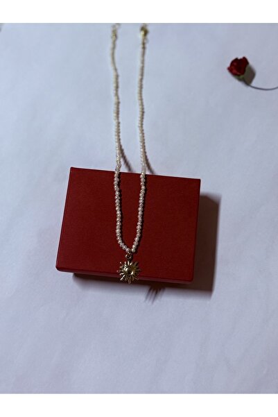 Taş-Mir Gerçek Kum İnci Kolye Güneş Model Kolye Uçlu