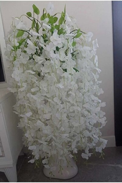 yapay çiçek evi 12li Beyaz Sarkan Akasya Çiçeği Nişan Düğün Dekor Süslemesi