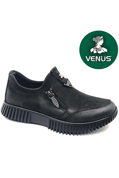 Venüs حذاء نسائي كاجوال من الجلد الطبيعي من Rascln باللون الأسود