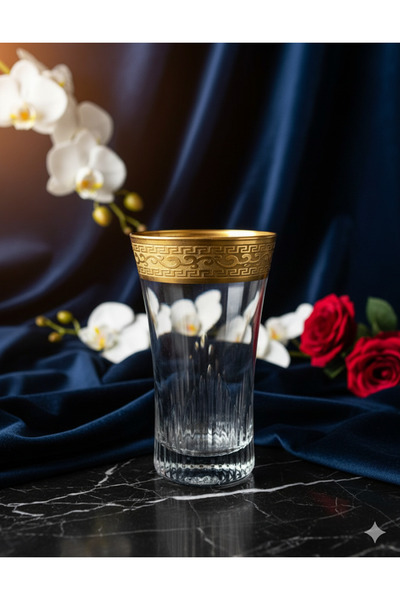 DECOSTYLE Azur Lux Golden Coating - 300Cc Pasabahce Soft Drink and Water Glass