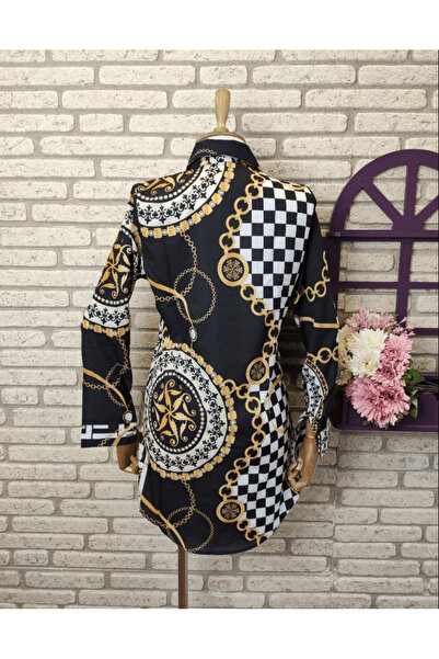 rengamoda Φόρεμα πουκάμισο με μοτίβο αλυσίδας Rengastyle από ύφασμα moskrep 70cm