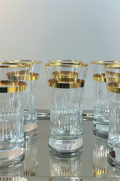 DECOSTYLE Glow Mat Gold 420055 Azur Soft Drink Glass Set of 6