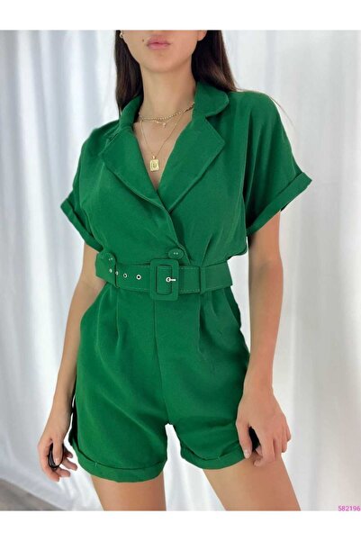 rengastyle Salopetă de damă din țesătură creponată cu curea (culoare)