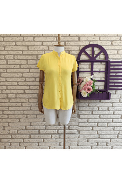 rengastyle Γυναικείο πουκάμισο από ύφασμα βισκόζης (ΚΙΤΡΙΝΟ)