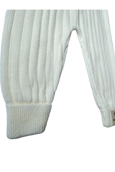 Asya Bebe Hanging Buttoned Baby Kids Knitwear Tights Salopet Ecru