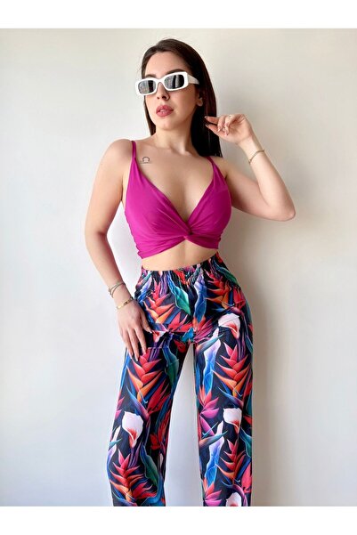 merysare Women's Micro Fabric Cross Drawstring Crop High Waist Wide Leg Pants...